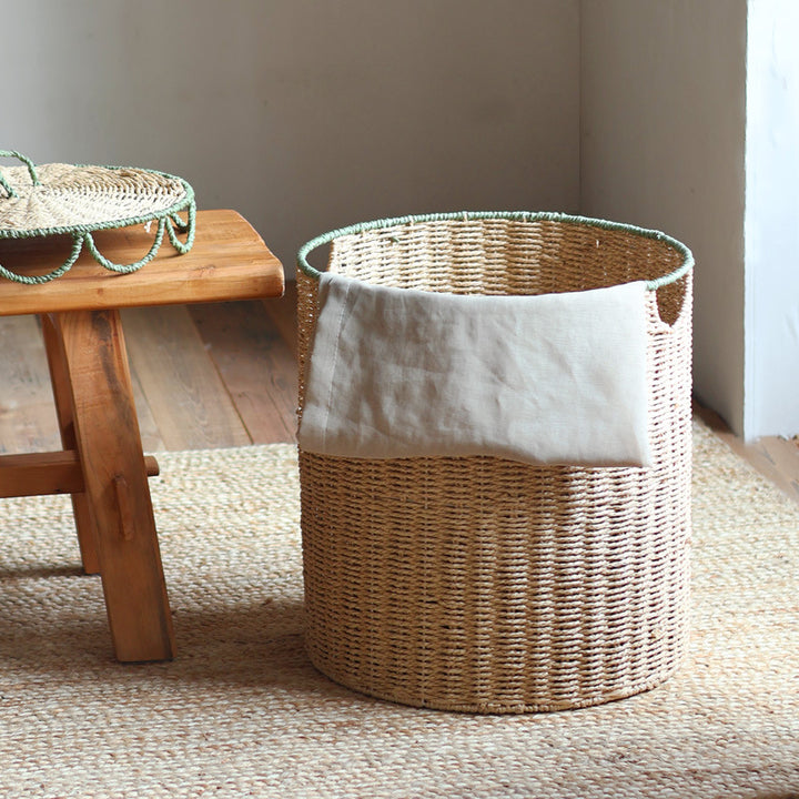 Handmade storage basket with lid Kalsten