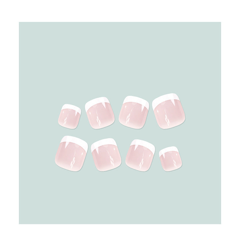 Elegant French Tip Press-On Toenails Kalsten