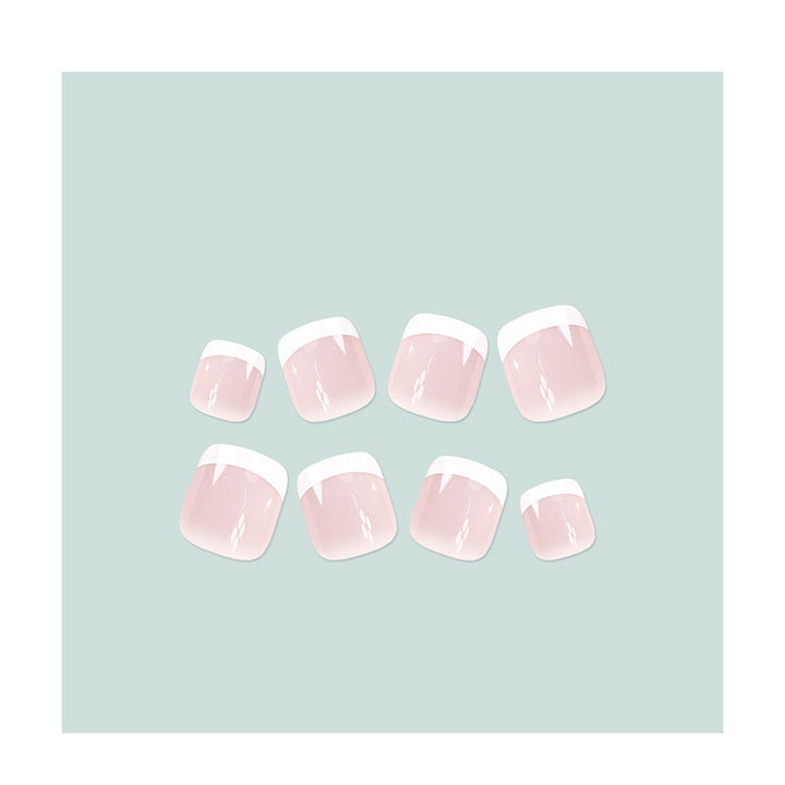 Elegant French Tip Press-On Toenails Kalsten