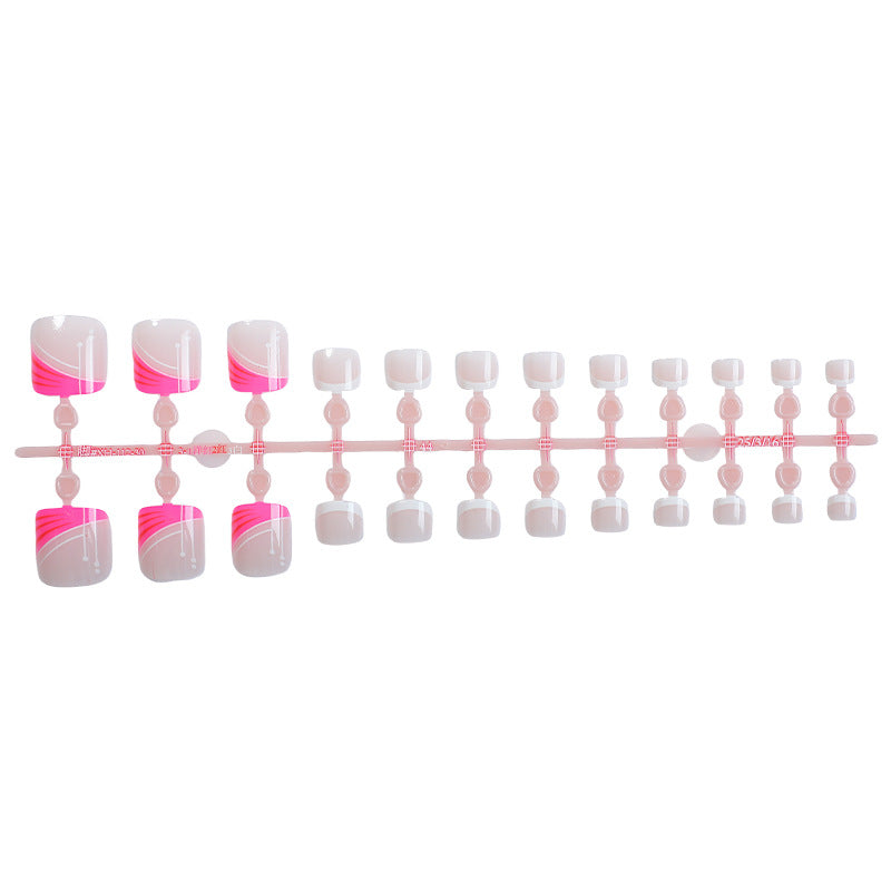 Decorative Press-On Nail Set with Abstract Design Elements kalsten