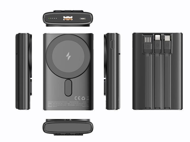 Portable high-performance power bank with integrated cable management Kalsten