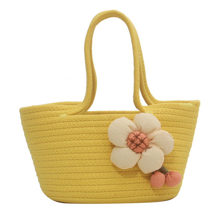 Decorative Woven Straw Tote Kalsten