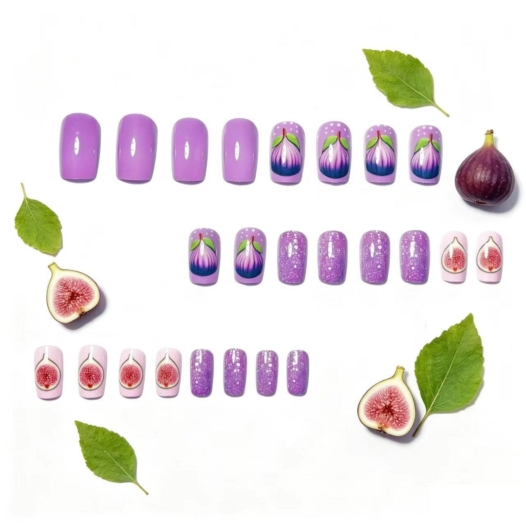 Artificial nails with elegant fig motifs Kalsten