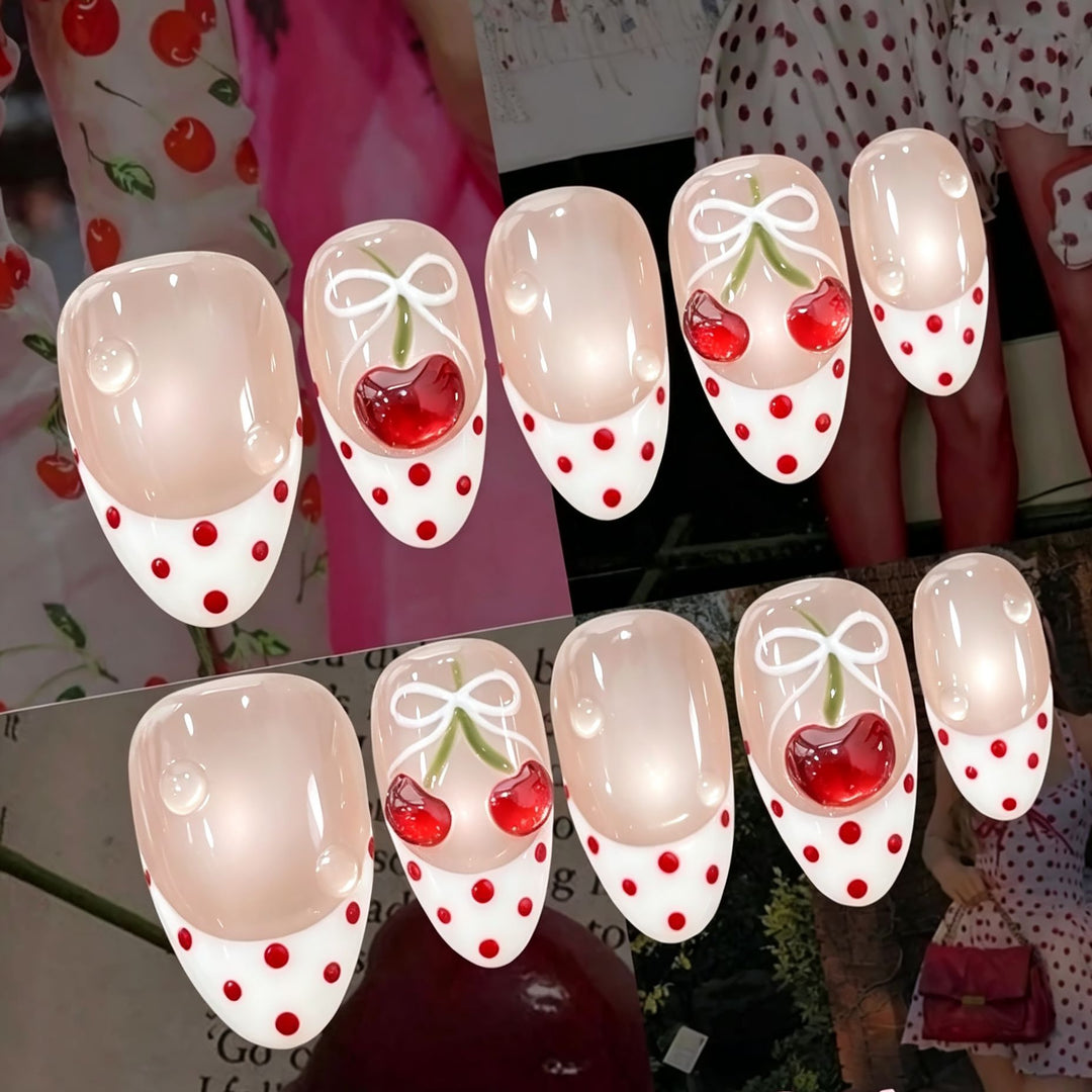 Charming Cherry-Themed Press-On Nail Set Kalsten