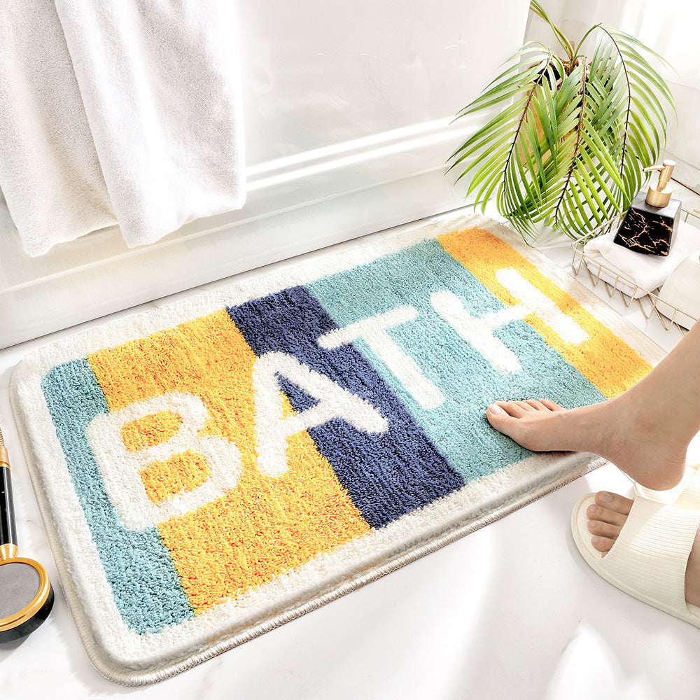 Cozy Rainbow-Themed Bath Mat
