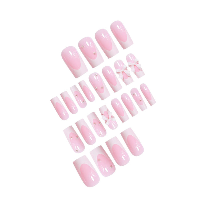 Decorative Press-On Nail Art with Bow Details Kalsten