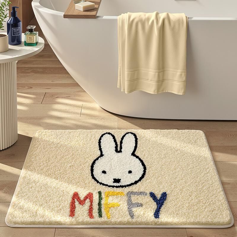 Cartoon-Themed Plush Bathroom Mat