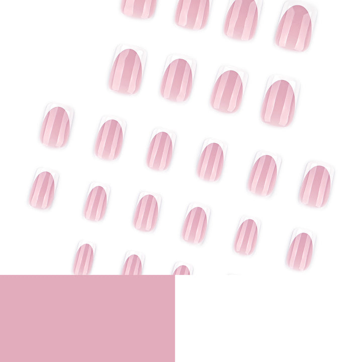 French nail extensions with glossy finish Kalsten