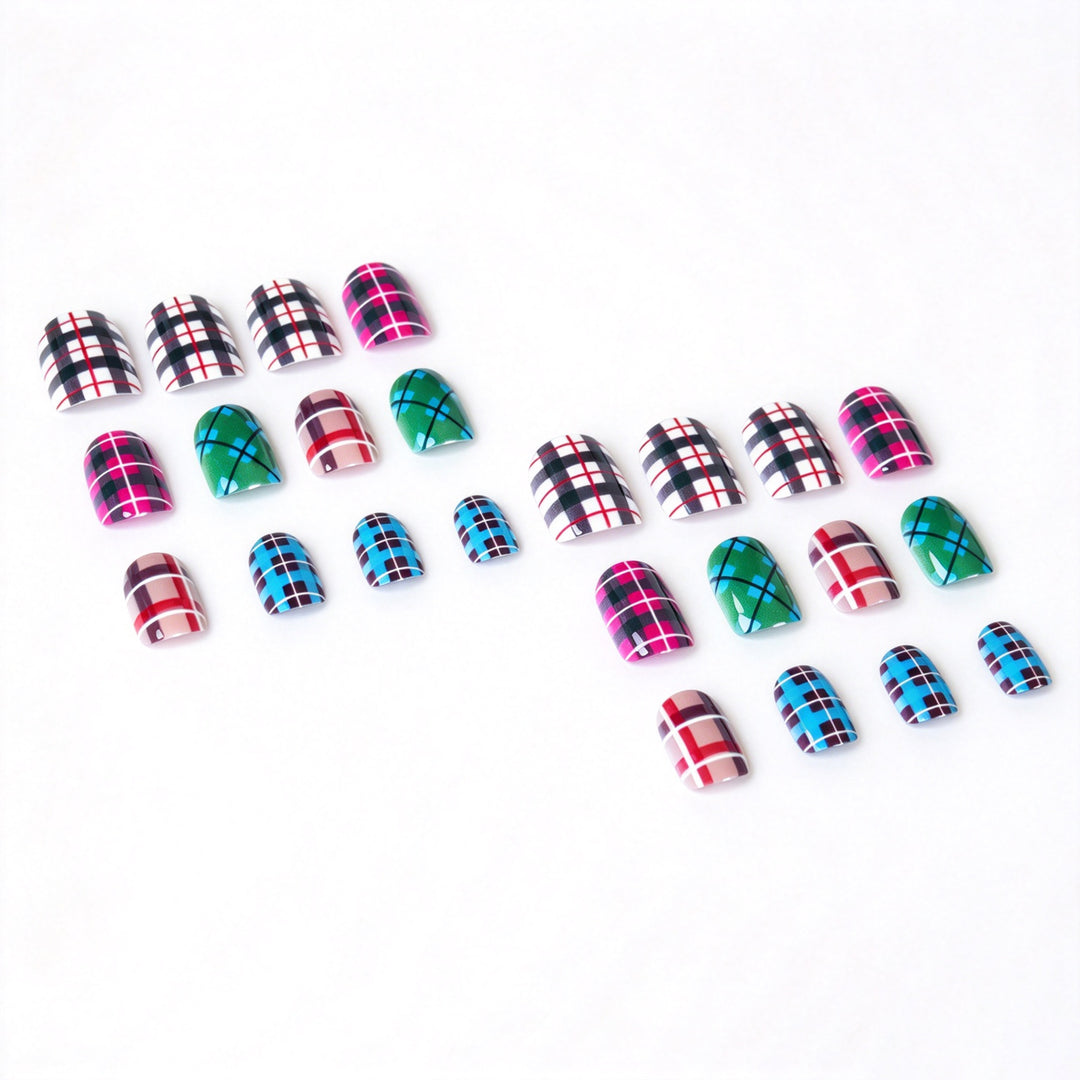 Plaid Pattern Nail Art Decals