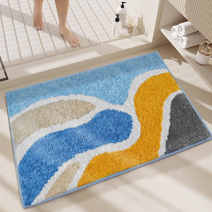 Geometric Plush Bath Mat