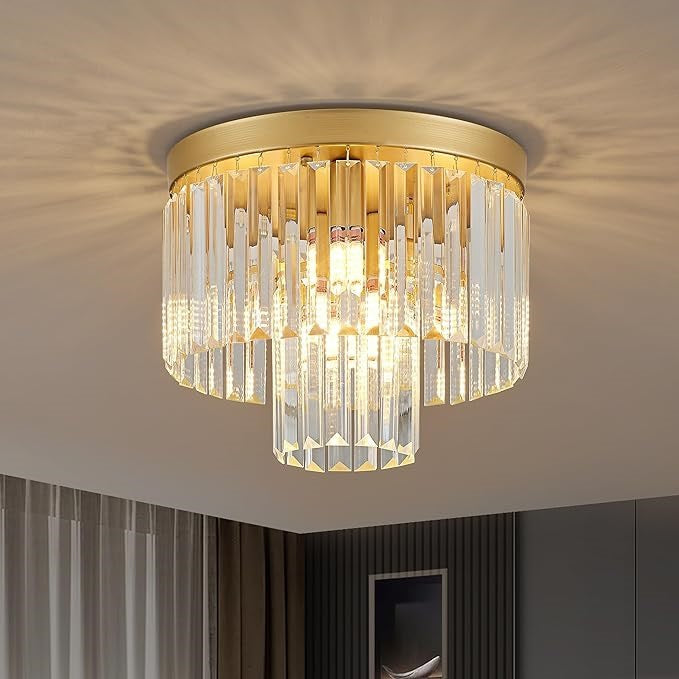 Modern Crystal Flush Mount Ceiling Light