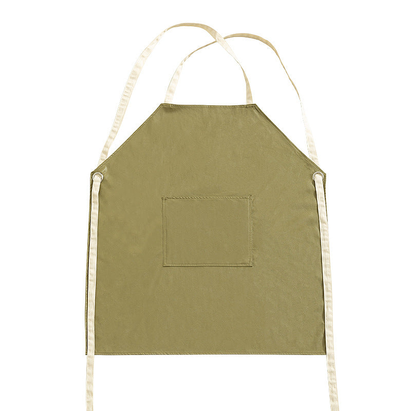 Adjustable cotton cooking apron with cross straps and large front pocket Kalsten