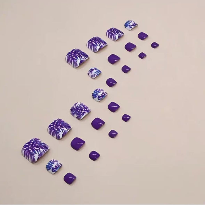 Nail art set with vibrant tropical motifs and glossy finish Kalsten