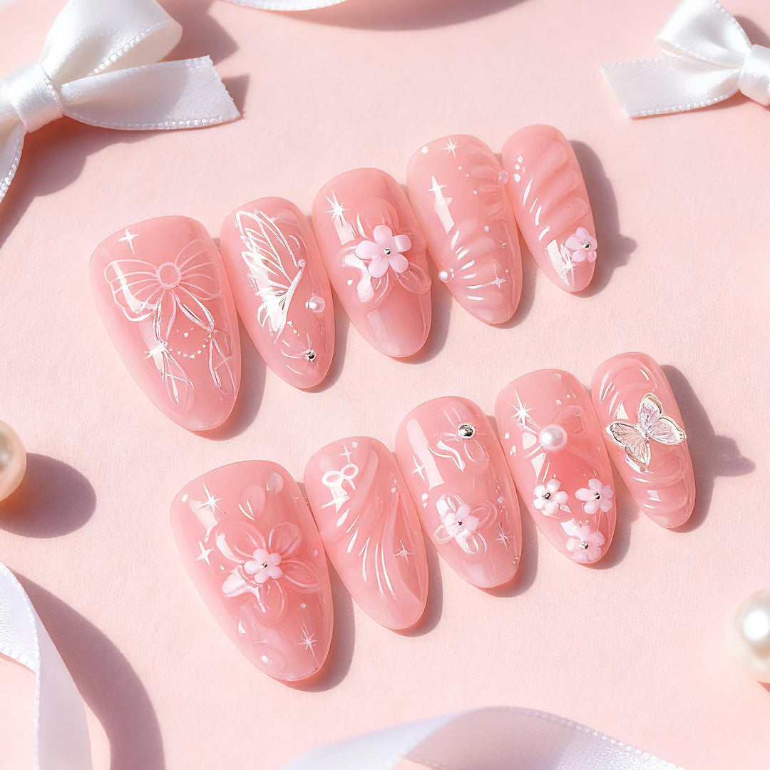 Floral Artistry Press-On Nails