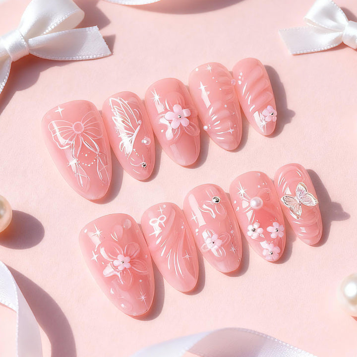 Floral Artistry Press-On Nails