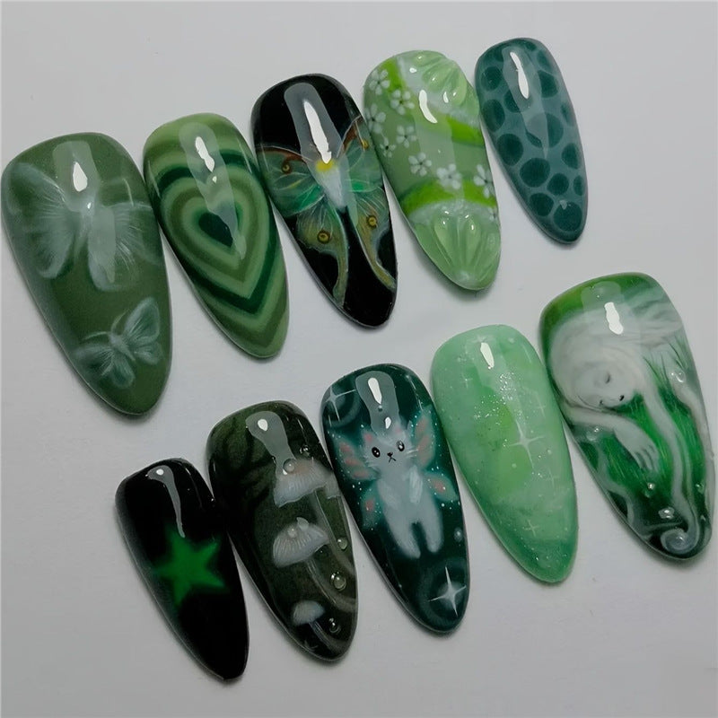 Artistic Cartoon-Themed Press-On Nail Art Set Kalsten