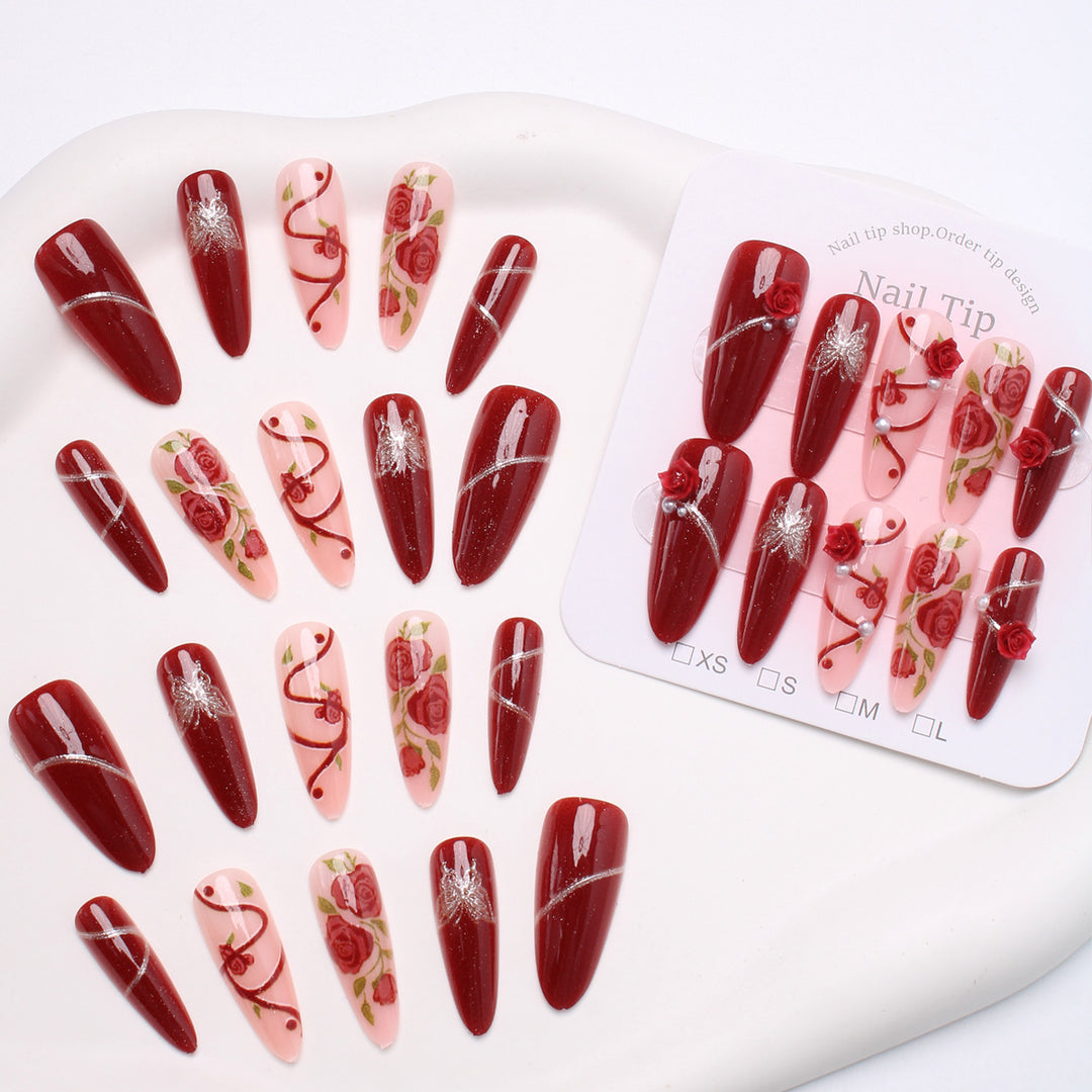 Romantic Floral Press-On Nail Set Kalsten