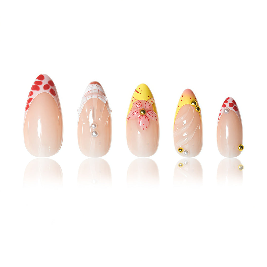 Floral-Embellished Press-On Nail Extensions Kalsten