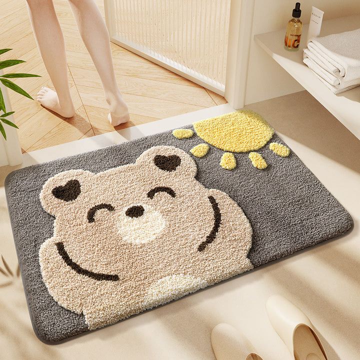 Playful Puppy-Themed Plush Bath Mat