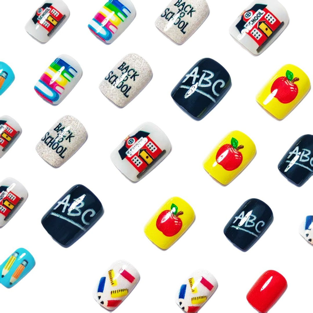 Art Nails with Creative School Motif Kalsten