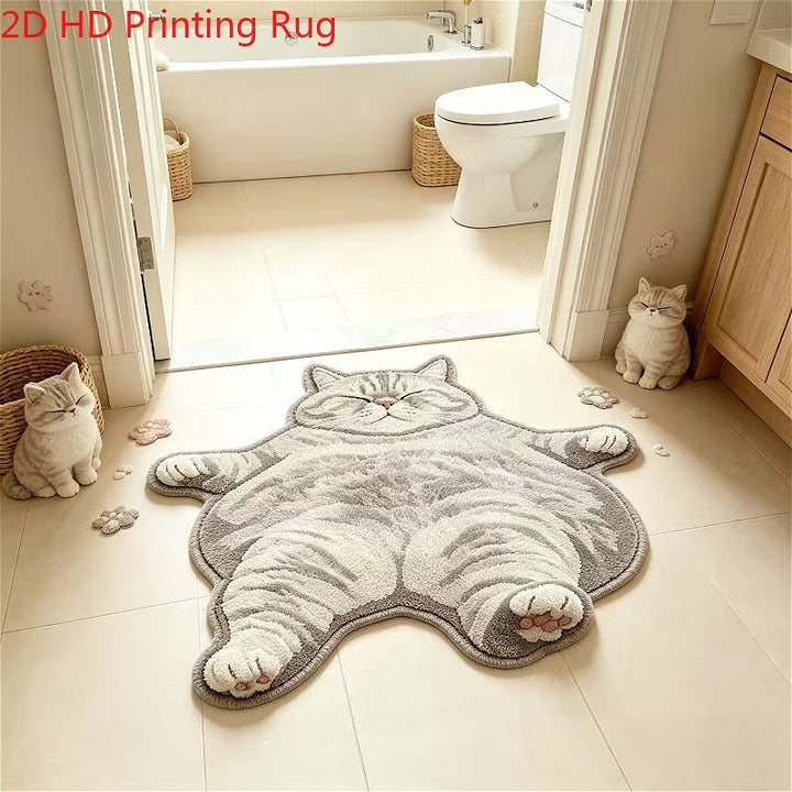 Playful Cat-Shaped Area Rug