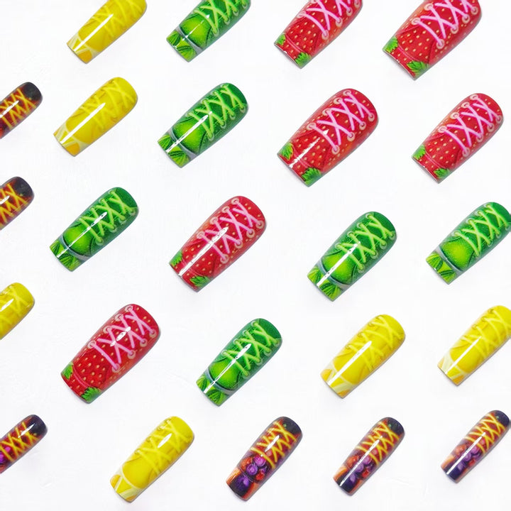 Creative art nails in colorful sneaker design Kalsten