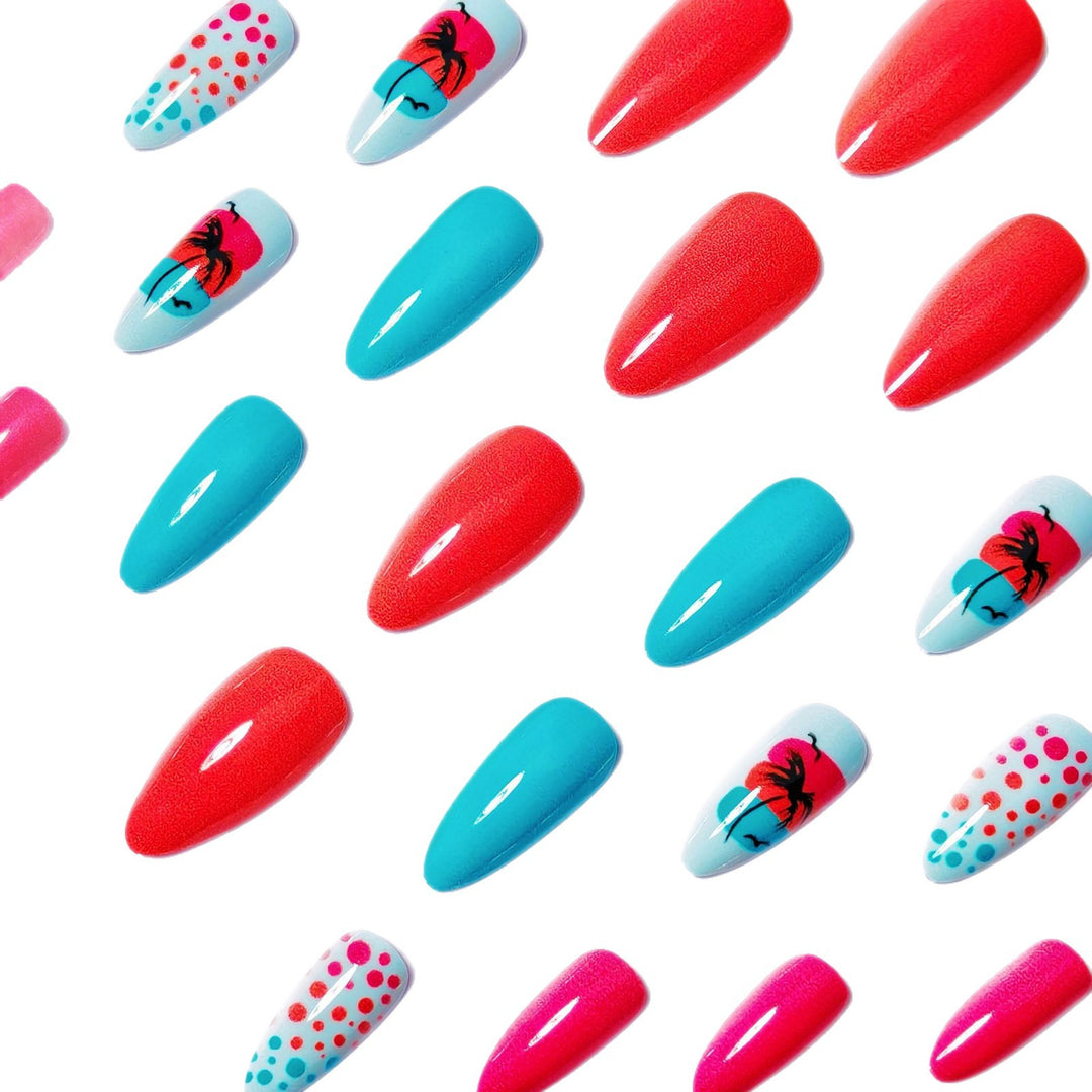 Artificial nails with Lively Tropical motif Kalsten