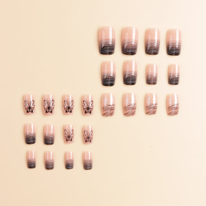 Elegant Butterfly-Themed Press-On Nail Art Kalsten