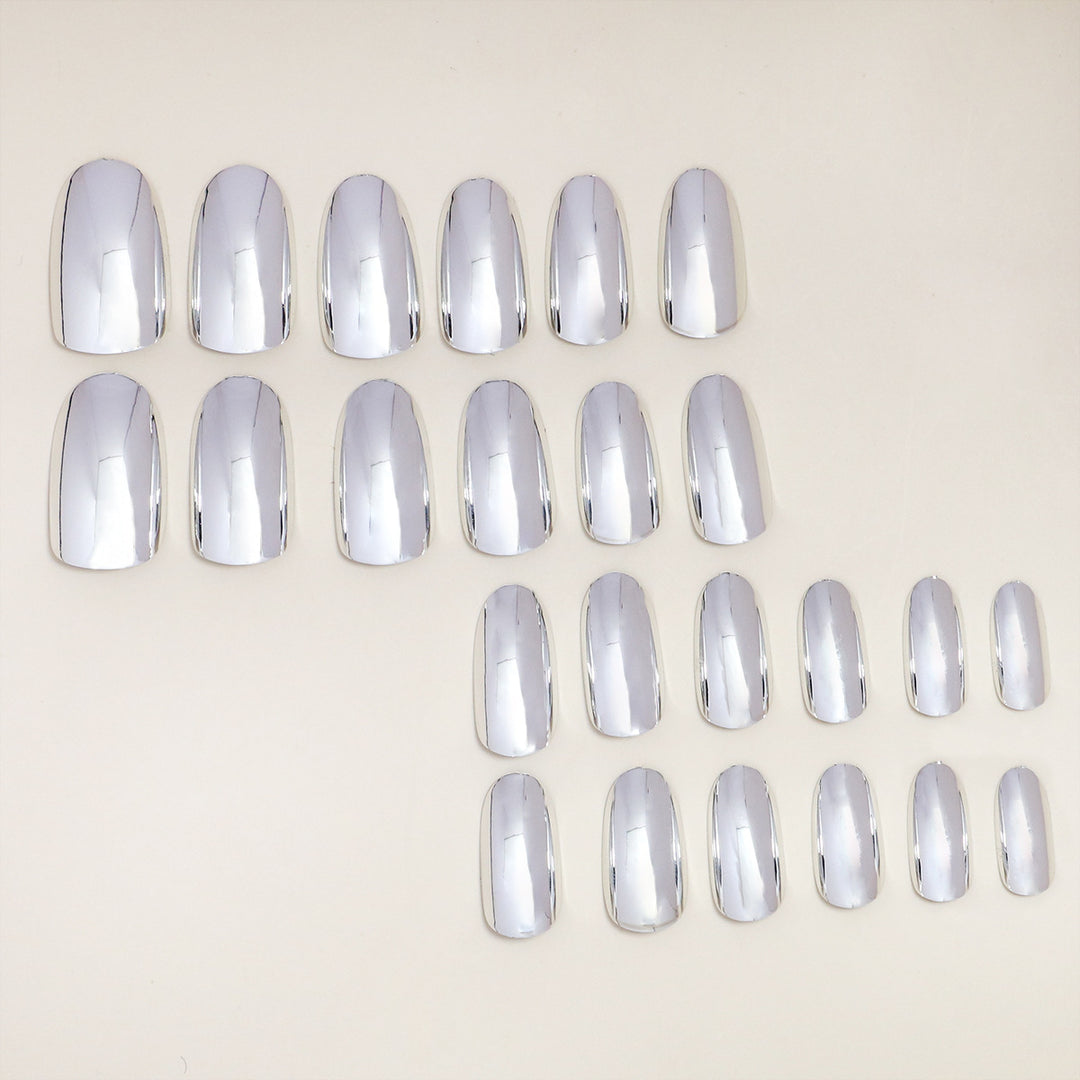 Metallic Glossy Press-On Nail Set Kalsten