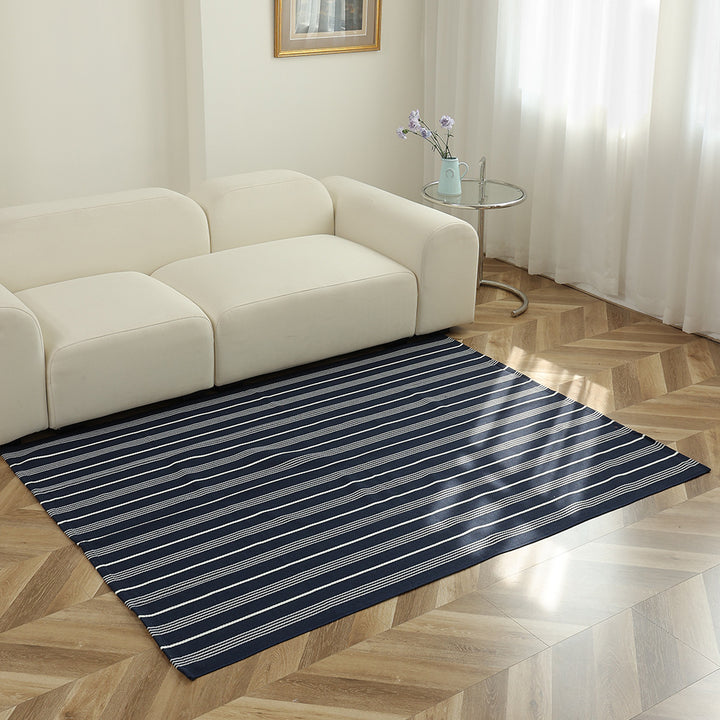 Striped flat woven carpet for living room with low pile and modern striped pattern Kalsten