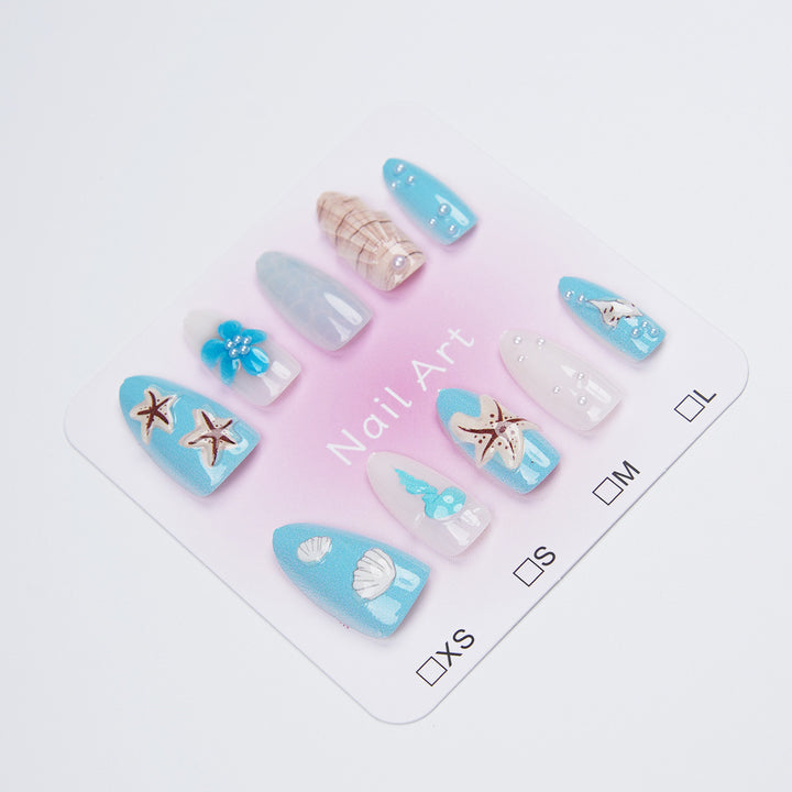 Artistic nail set with maritime design Kalsten