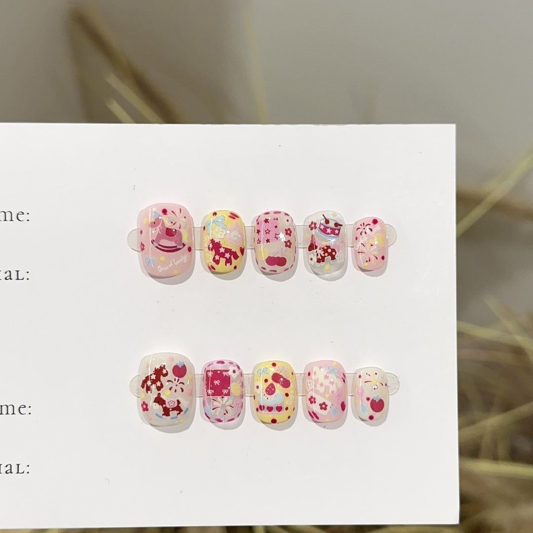 Whimsical Themed Press-On Nail Design Set