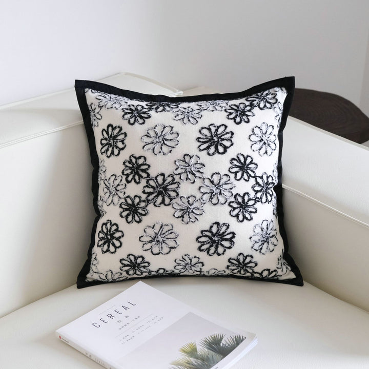 Floral Embroidered Accent Pillow