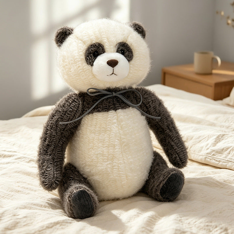 Plush Curly-Knit Sitting Teddy Bear Decorative Soft Toy Kalsten