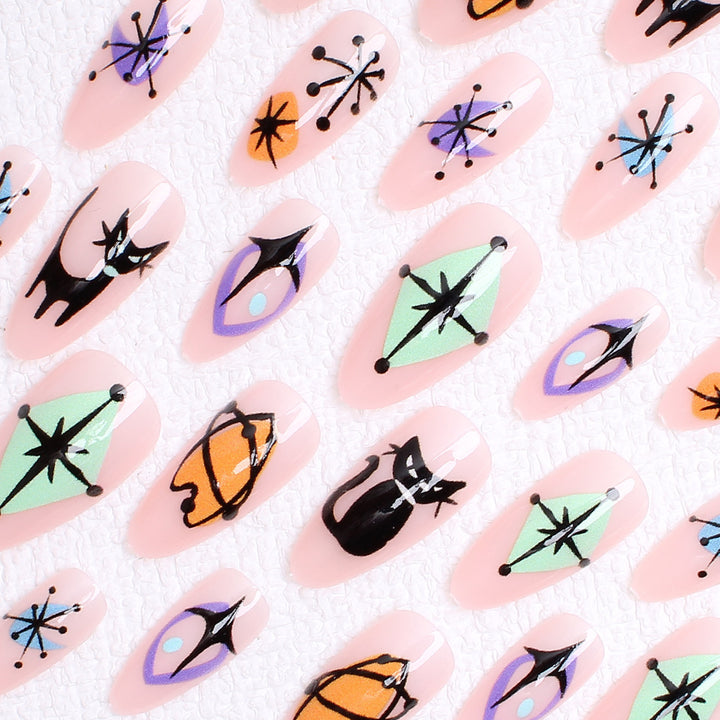 Artificial nail set with artistic Halloween designs Kalsten