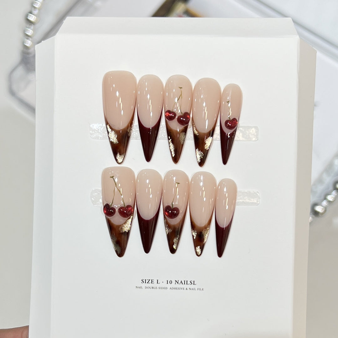 Artistic Floral Design Stiletto Press-On Nail Set Kalsten