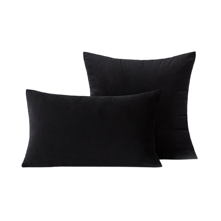 Luxury Velvet Square and Lumbar Decorative Pillow Cover Set with Concealed Zipper and Soft Microfiber Back