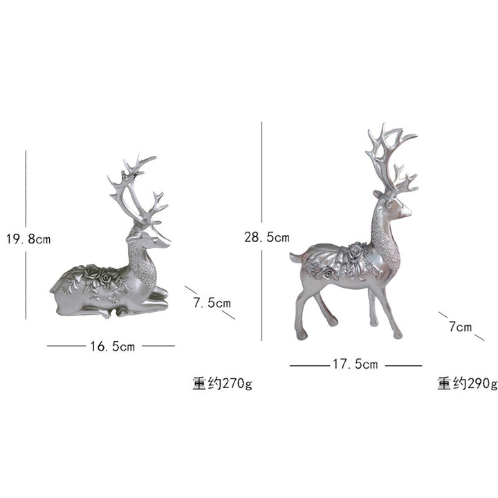 Artful decorative figure of a magnificent deer with floral details Kalsten