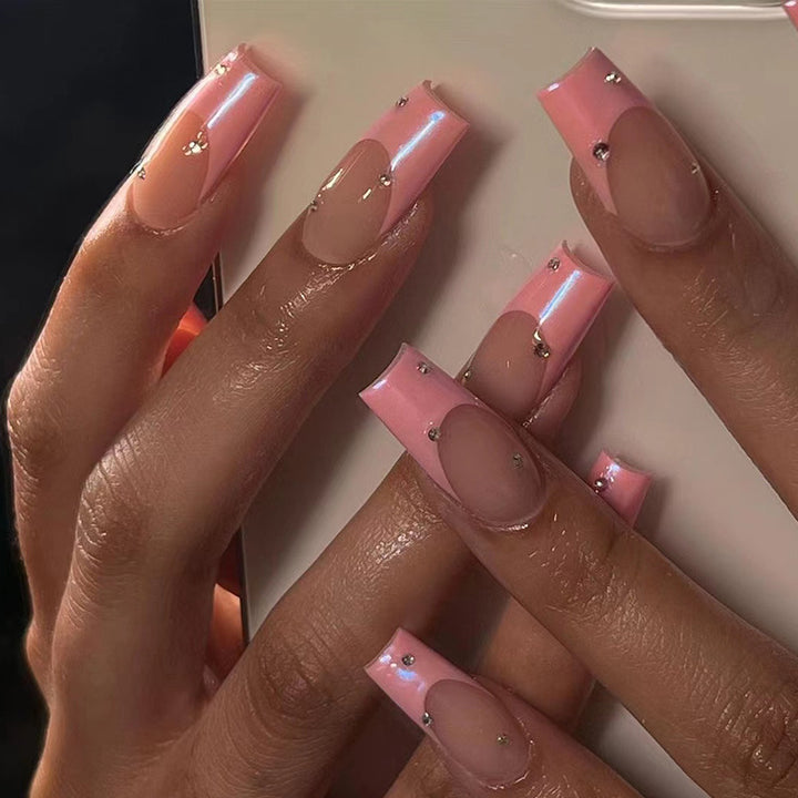 Elegant artificial nails with glitter and ombre effect Kalsten