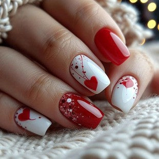 Artificial nails with Romantic Heart Design Kalsten