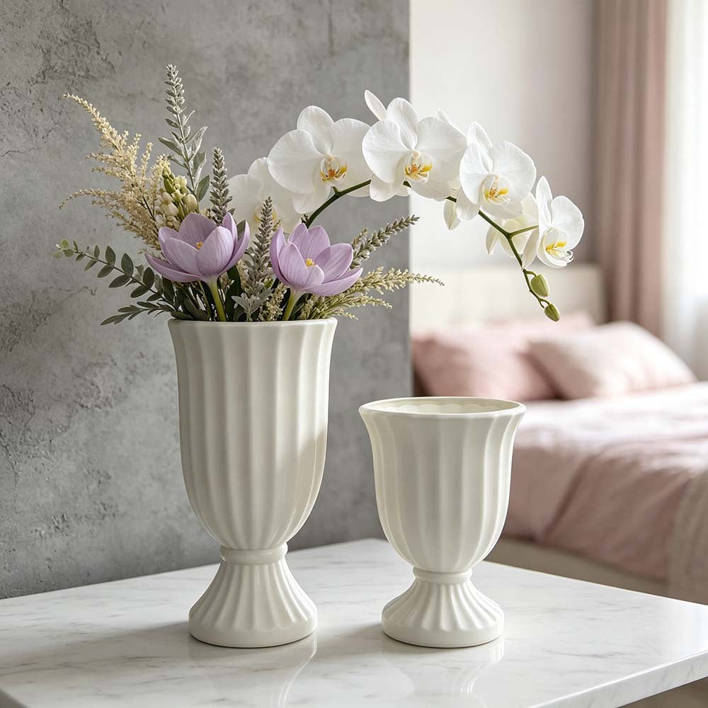 Elegant Fluted Decorative Planter Kalsten