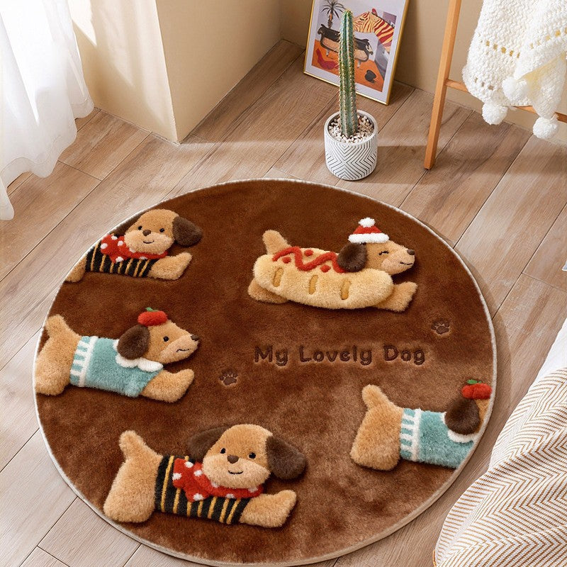 Cat-Themed Round Area Rug