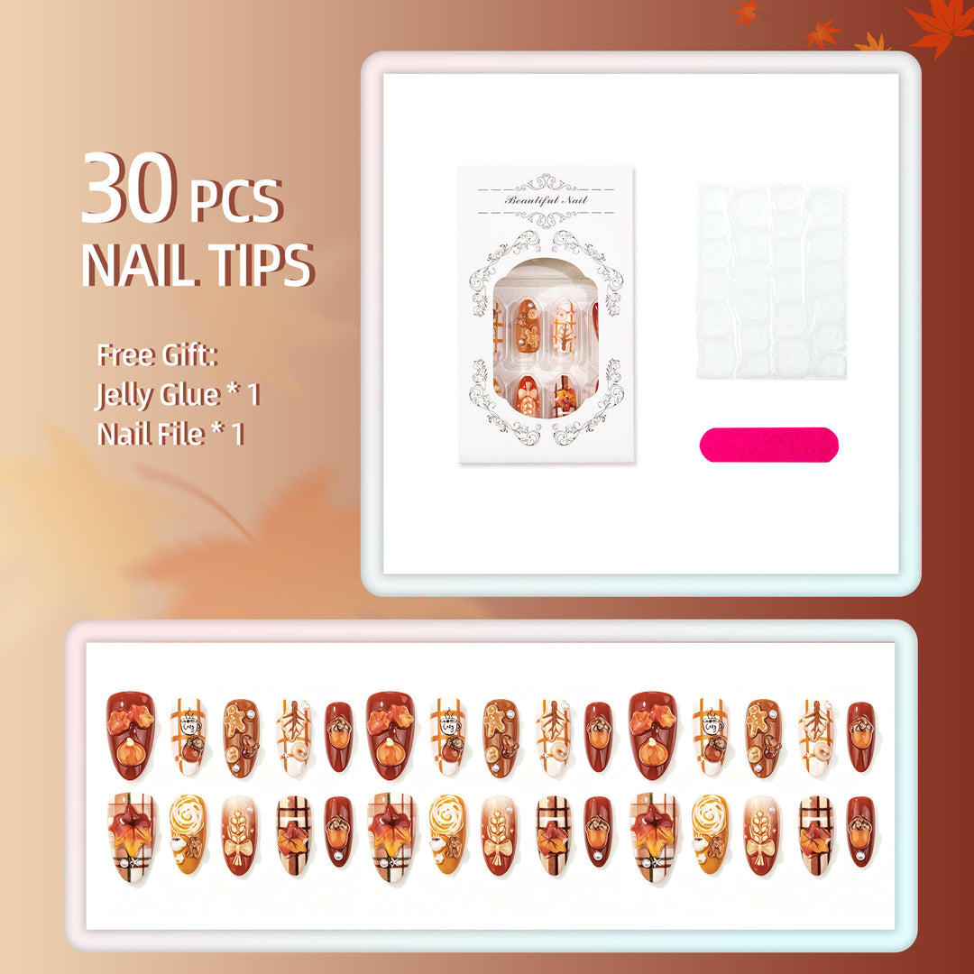 Seasonal Autumn-Inspired Manual Nail Art Set
