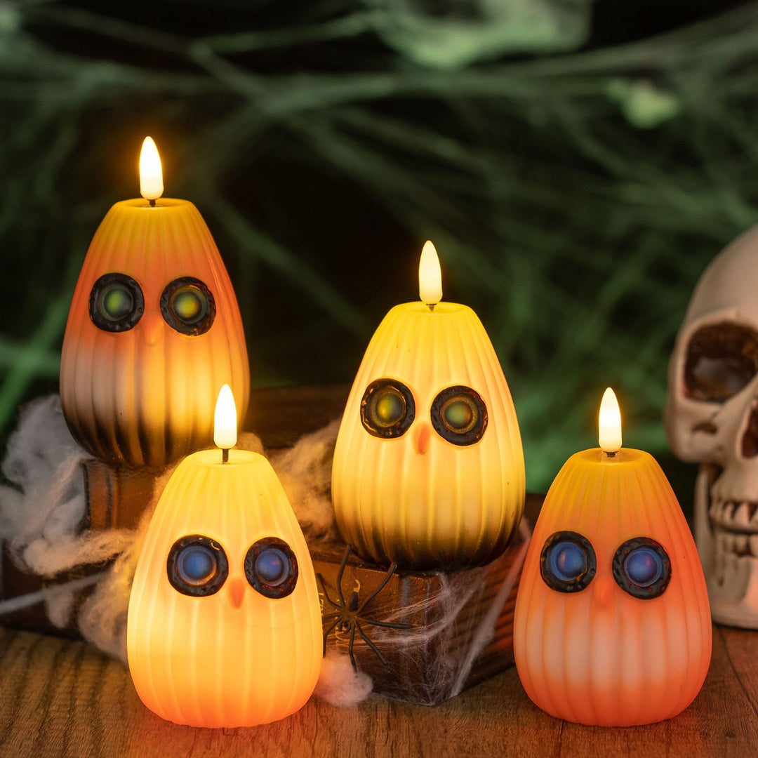 Creepy pumpkin decoration candle