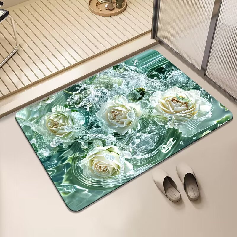 Floral Print Area Mat Kalsten