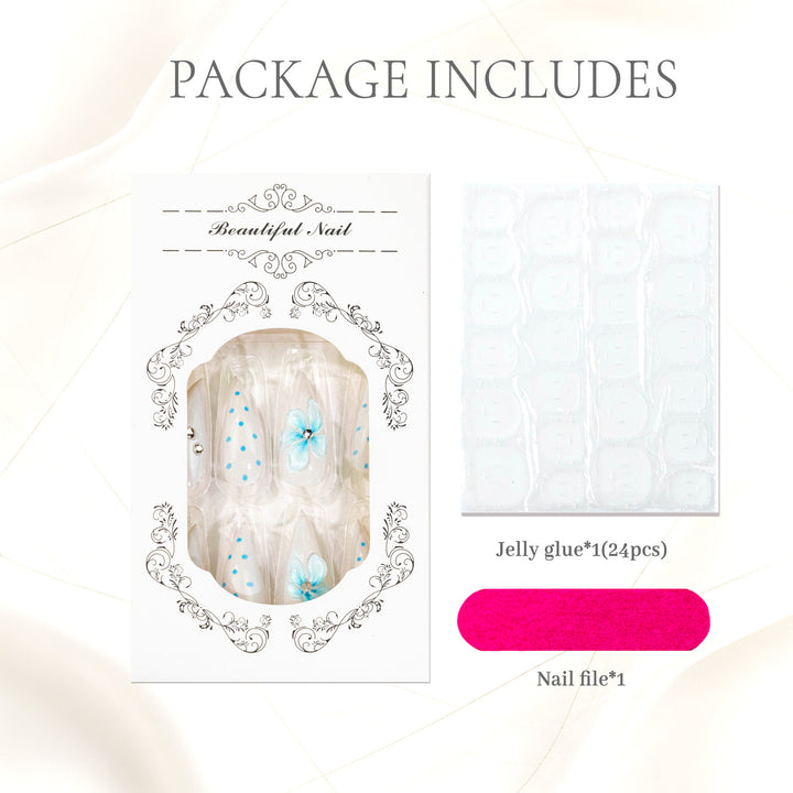 Floral Design Press-On Nail Set