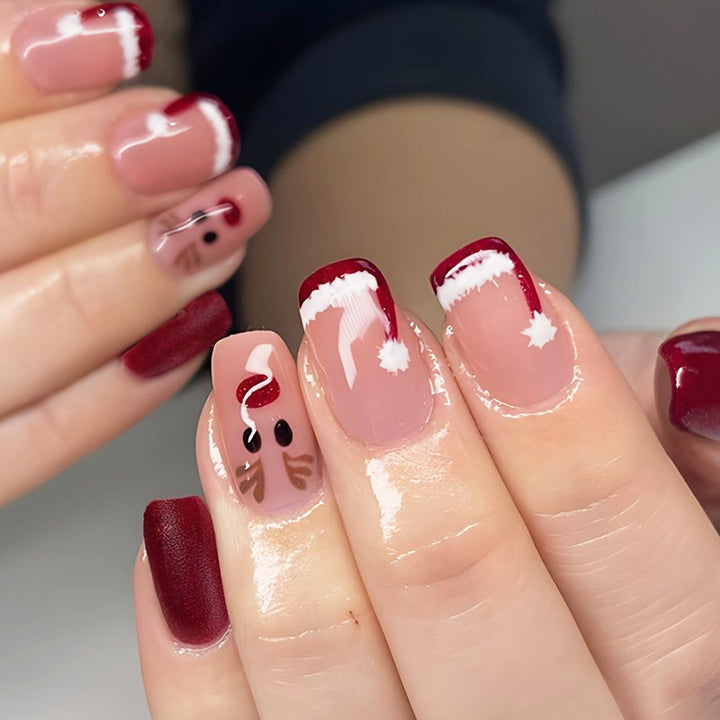 Festive Holiday Themed Press-On Nails Kalsten