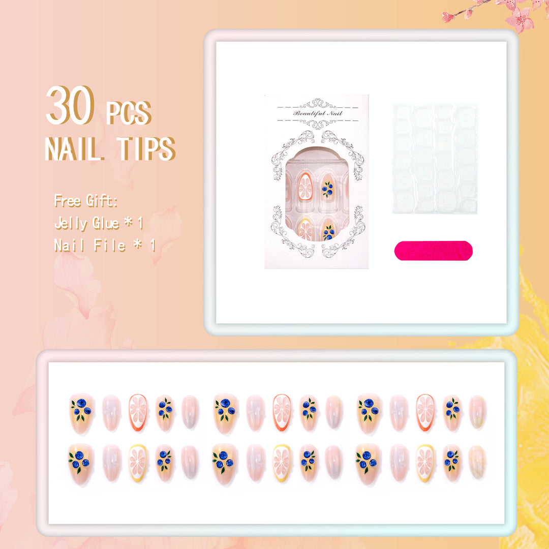 Decorative Fruit-Inspired Press-On Nail Set