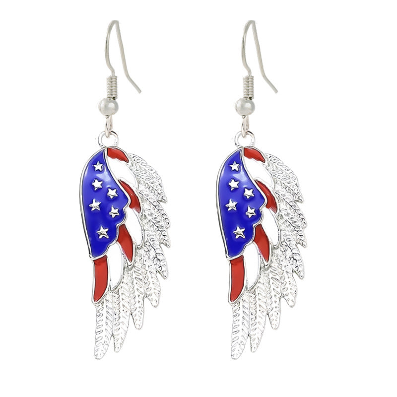 Women's nan patriotic horseshoe enamel dangle earrings with star-accented design and fishhook findings Kalsten