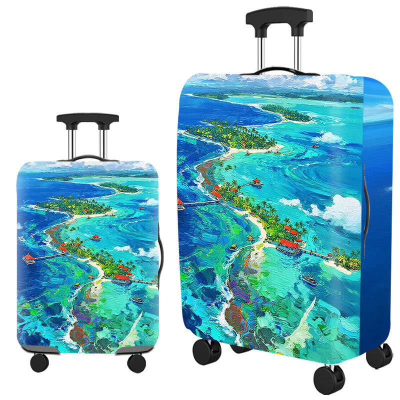 Tropical Leaf Print Hard Shell Luggage Kalsten